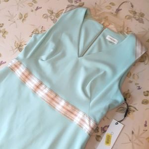 NWT Calvin Klein light mint green sheath dress